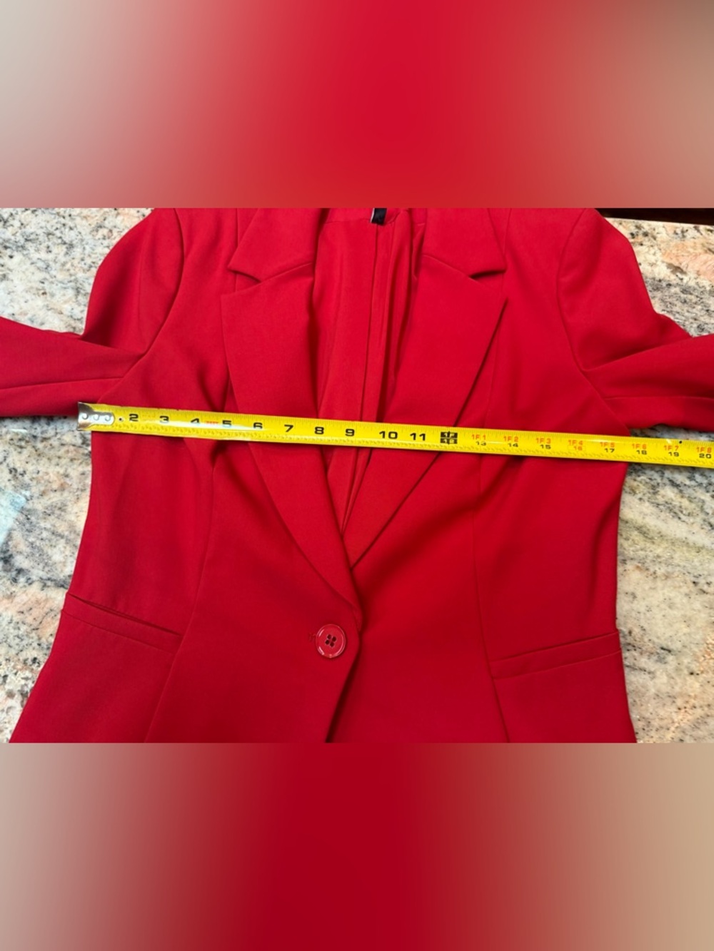 White House Black Market Red Peplum Blazer Size 8 Tailored Stretch Jacket - Picture 5 of 12